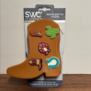 Sip With Color Water Bottles Pouch Cowboy Boot Charms New Western